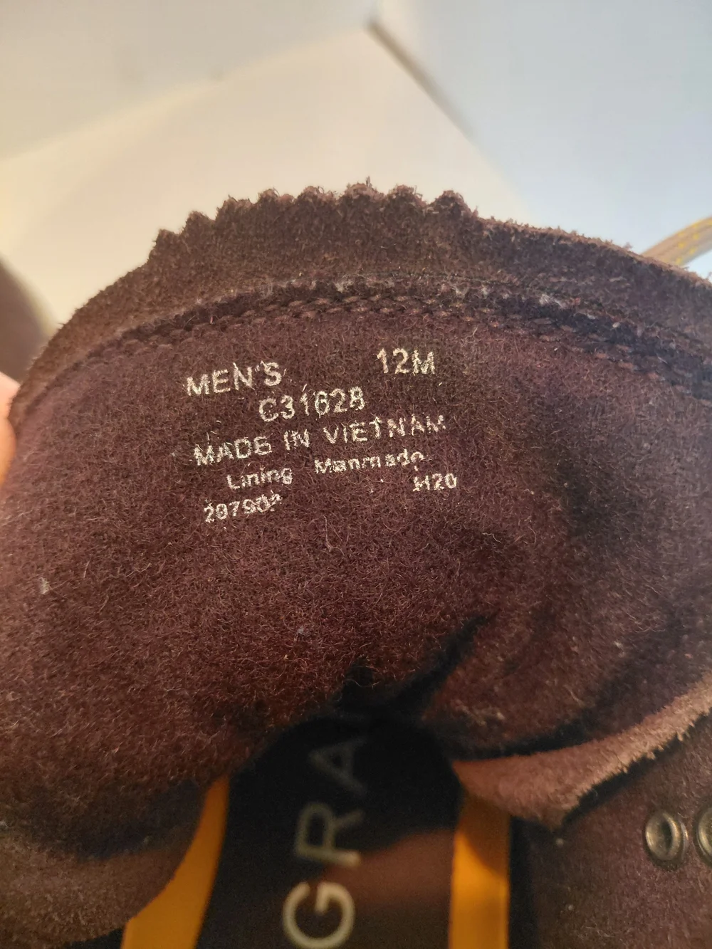 Cole Haan Men's Brown Suede Hiker Boots with Yellow Trim